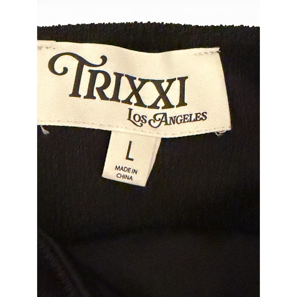 Trixxi Los Angeles Black Off Shoulder Puff Sleeve Wide Leg Jumpsuit Large L - Picture 4 of 6